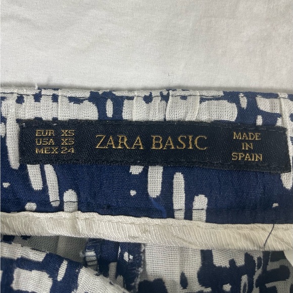 Zara Basic Women Blue Pattern Size Zipper Skinny Pants Size XS - Picture 6 of 10